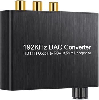 RoGer DAC 192kHz 24bit S/PDIF - RCA конвертер с разъемом для наушников 3,5 мм / оптический / коаксиальный (RO-DAC192)