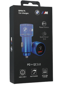 BMW BMCCMUSBCB Auto Lādētājs USB / USB-C 36W (BMCCMUSBCB)