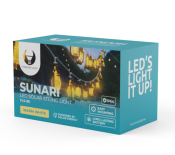 Forever Light SUNARI FLS-82 Saules Baterijas Vītne 30LED / 6,5m / 3000K / 600mAh / Li-Ion (RTV100390)