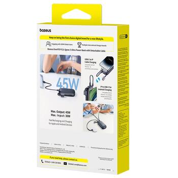 Baseus EnerFill FC21 Qpow 3 Ultra Портативный аккумулятор 10000 mAh 45W / чёрный (6932172692469)