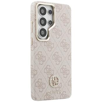 Guess 4G Rhinestone Round Logo MagSafe Защитный чехол для Samsung Galaxy S26 Ultra / розовый (GUHMS26LP4GRMDEP)