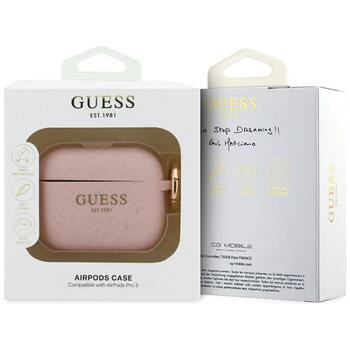 Guess Silicone Glitter Ring Case Защитный чехол для AirPods Pro 3 / розовый (GUAP3SGGEP)