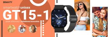 Smartwatch Gravity GT15-1 Силиконовый ремешок + чёрный браслет / чёрный (GT15-1)