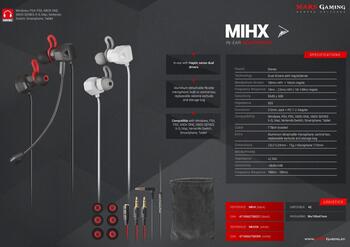 Mars Gaming MIHXW Haptic Sense In-Ear Vadu austiņas ar noņemamu mikrofonu / 3,5mm (MIHXW)