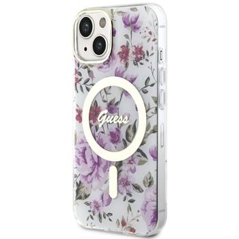 Guess GUHMP14MHCFWST Hardcase Flower MagSafe Aizsargapvalks priekš iPhone 14 Plus / 15 Plus 6.7