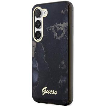 Guess GUHCS23MHTMRSK Golden Marble Collection Aizsargapvalks priekš Samsung Galaxy S23+ S916 / melns (GUHCS23MHTMRSK)