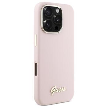 Guess GUHCP16XSMBSLP Hardcase Silicone Script Metal Logo & Frame Защитный чехол для iPhone 16 Pro Max 6.9
