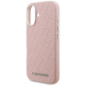 Karl Lagerfeld FW Stamped Karl MagSafe Case Aizsargapvalks priekš iPhone 16 / rozā (KLHMP16SPGKLFOFP)