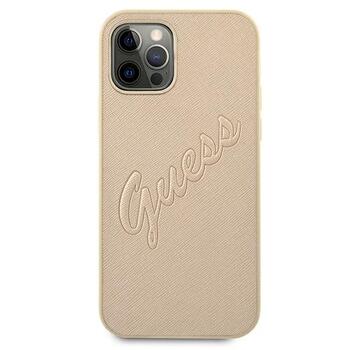 Guess GUHCP12LRSAVSLG Saffiano Vintage Script Защитный чехол для iPhone 12 Pro Max 6,7