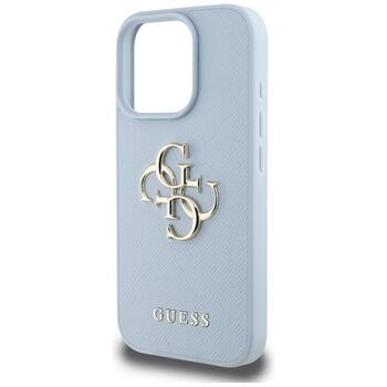 Case Guess Grained Big 4G Logo Small Classic Logo Защитный чехол для iPhone 16 Pro / синий (GUHCP16LPGT4MBB)