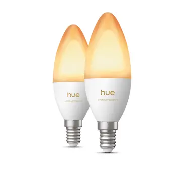 Philips Hue E14 Светодиодная лампа 3,7W Белый свет (1000-20000K) B39 свеча 2-pack (929004295602)