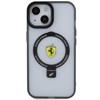 Ferrari Ring Stand MagSafe Back Case Aizsargapvalks Priekš Apple iPhone 15 (FEHMP15SUSCAH)