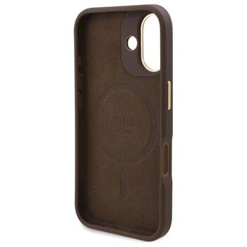 Guess GUHMP16SU4GPRW Hardcase 4G Logo Plate MagSafe Aizsargapvalks priekš iPhone 16 6.1