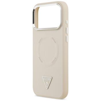 Guess Triangle Logo MagSafe Case Защитный чехол для iPhone 17 Pro / бежевый (GUHMP17LPSDTSCME)