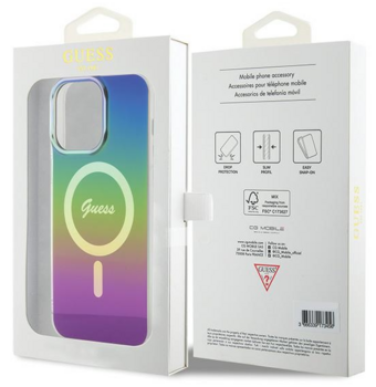 Guess IML MagSafe Iridescent Case Защитный Чехол для Apple iPhone 15 Pro (GUHMP15LHITSK)