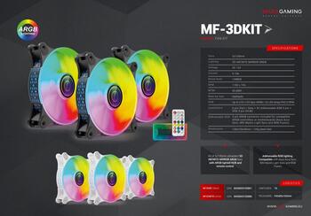 Mars Gaming MF-3DKIT Infinity Mirror ARGB 120mm Комплект кулеров для компьютера с дистанционным управлением (MF3DKITW)