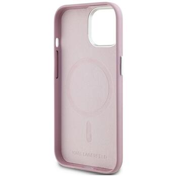 Case Karl Lagerfeld FW Metal Plate MagSafe Защитный чехол для iPhone 15 / розовый (KLHMP15SPGMSRPP)