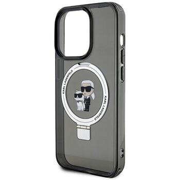 Karl Lagerfeld KLHMP13LHMRSKCK Hardcase Ring Stand Karl&Choupette Aizsargapvalks priekš iPhone 13 Pro 6.1
