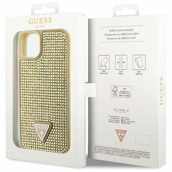 Guess GUHCP14MHDGTPD Hardcase Rhinestone Triangle Aizsargapvalks priekš iPhone 14 Plus/15 Plus 6.7