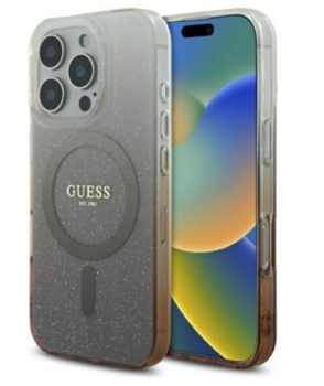 Guess IML Glitter Gradient MagSafe Защитный Чехол для Apple iPhone 16 Pro (GUHMP16LHGRCELW)