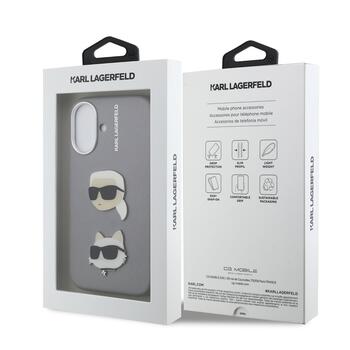 Karl Lagerfeld Grained PU K&CH Heads Case Чехол для Apple iPhone 16 (KLHCP16SPSFDHPG)