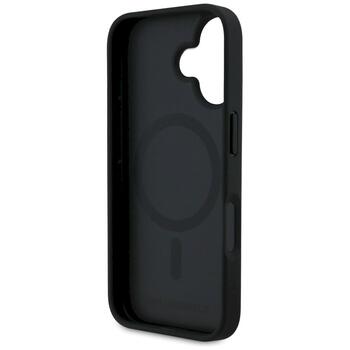 Karl Lagerfeld Grained Pattern & Logo MagSafe Case Защитный чехол для iPhone 16 / чёрный (KLHMP16SPGGRMPK)