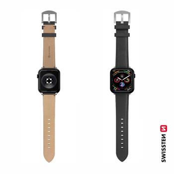 Swissten Кожаный ремешок Apple Watch 42 / 44 / 45 / 49mm (46000812)