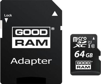 Goodram 64GB Micro SDHC U1-I Class 10 Kарта памяти с адаптером (M1AA0640R12)