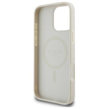 Guess GUHMP16XPGHSMME Hardcase Grained Ring MagSafe Aizsargapvalks priekš iPhone 16 Pro Max 6.9