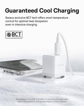 Baseus Palm Fast Charger Зарядное устройство USB-A + USB-C 20W / белый (P10111608213-00)