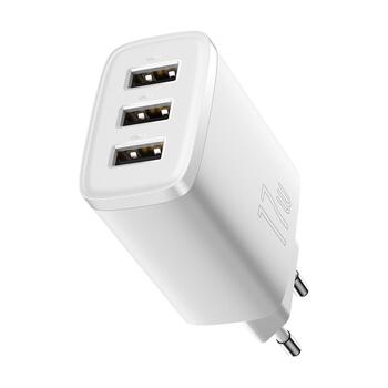 Baseus Kompaktais Lādētājs 3 x USB / 17W (BRA011961)