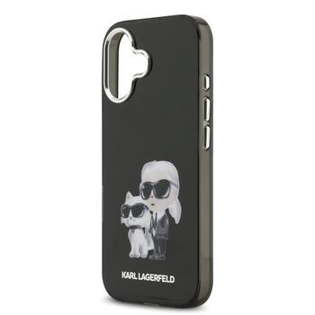 Karl Lagerfeld IML Aquarelle Karl and Choupette Case Aizsargapvalks priekš iPhone 17 / melns (KLHMP17SHMKCAQOK)