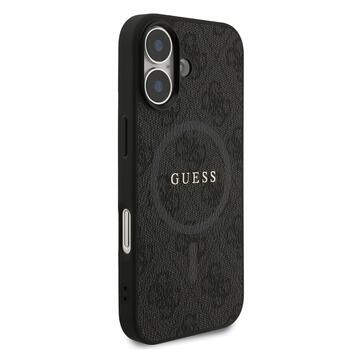 Guess PU Leather 4G Colored Ring MagSafe Case Aizsargapvalks priekš iPhone 17 / melns (GUHMP17SG4GFRK)