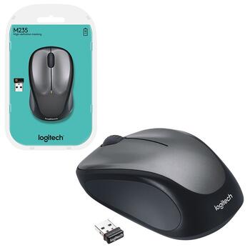 Logitech M235 Беспроводная мышь серый (910-002201)