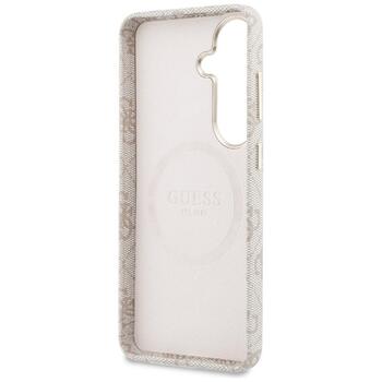 Case Guess 4G Rhinestone Round Logo MagSafe Защитный чехол для Samsung Galaxy S26 / розовый (GUHMS26SP4GRMDEP)