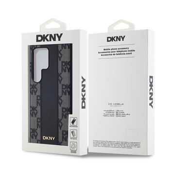DKNY PU Leather Checkered Pattern MagSafe Case Защитный чехол для Samsung Galaxy S24 Ultra / чёрный (DKHMS24LPCPVSLK)