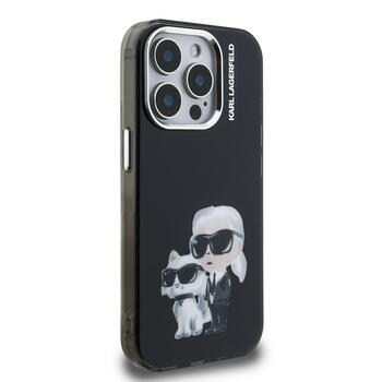 Karl Lagerfeld IML Aquarelle Karl and Choupette Защитный чехол для iPhone 15 Pro / чёрный (KLHCP15LHMKCAQK)