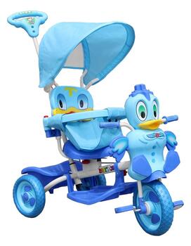 RoGer Duck Детский Трёхколёсный Велосипед С Ручкой Синий (5903864979633)