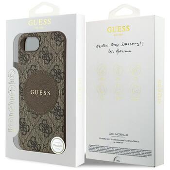 Guess 4G Circle Classic Logo MagSafe Case Aizsargapvalks priekš iPhone 16e / 17e / brūns (GUHMPSE4P4PGRSGW)