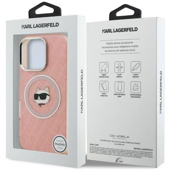 Case Karl Lagerfeld IML Choupette Head Logo MagSafe Защитный чехол для iPhone 16 Pro Max / розовый (KLHMP16XHMKBCHP)