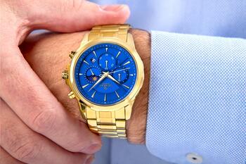 Giewont Мужские часы Chronograph Sapphire / золотой/синий (GW9460-B5)