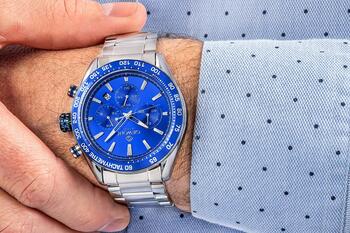 Giewont Vīriešu pulkstenis Chronograph Sapphire / sudraba-zils (GW9580-B3)