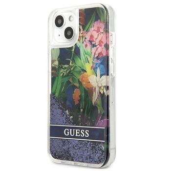 Guess GUHCP13SLFLSB Flower Liquid Glitter Hardcase Защитный чехол для iPhone 13 mini 5,4