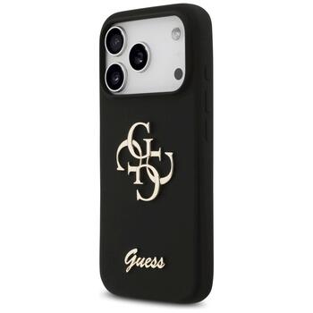 Guess Silicone Big 4G Script case Защитный чехол для iPhone 17 Pro / чёрный (GUHCP17LSC4GSMK)