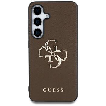 Guess Grained Big 4G Logo Small Classic Logo Case Защитный чехол для Samsung Galaxy S25 Plus / коричневый (GUHCS25MPGT4MBW)