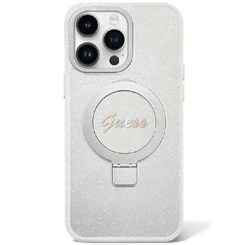 Guess Ring Stand Script Glitter MagSafe Back Case Защитный Чехол для Apple iPhone 15 Plus (GUHMP15MHRSGSD)