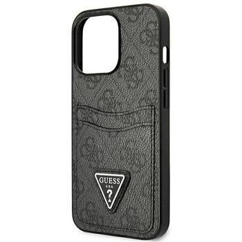 Guess GUHCP13LP4TPK Hardcase 4G Triangle Logo Cardslot Aizsargapvalks priekš iPhone 13 Pro / 13 6,1