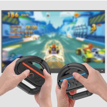 iPega SW2054 Racing Wheel Защитный аксессуар для JoyCon Controllers Nintendo Switch 2 / чёрный (PG-SW2054)