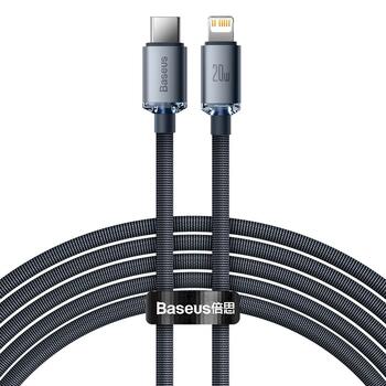 Baseus Crystal Shine Кабель USB-C to Lightning 20W PD 2m / чёрный (CAJY000301)