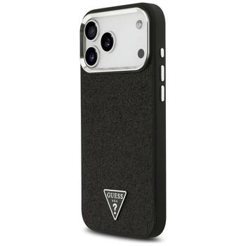 Guess Glitter Triangle Logo MagSafe Защитный чехол для iPhone 17 Pro Max / чёрный (GUHMP17XPFGTSCMK)